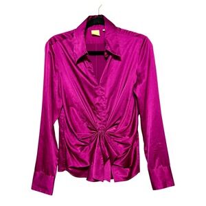 Craig Taylor Office Siren Y2K‎ Glam Blouse Women Sz S Retro Baddie Chic Mob Wife